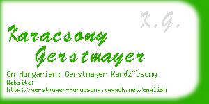 karacsony gerstmayer business card